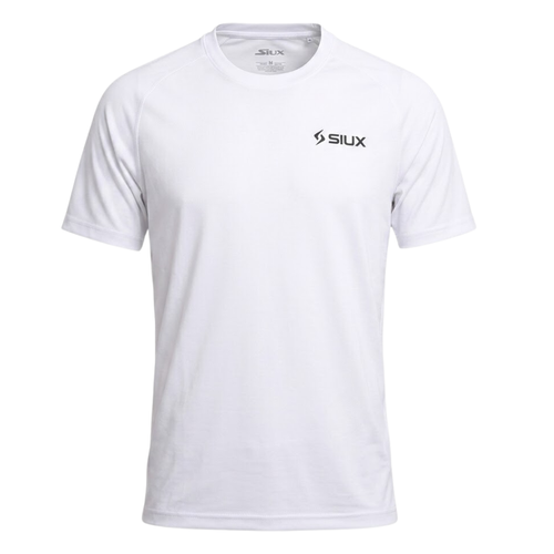 Camiseta tecnica de padel Siux Match 2026 en color blanco, playera deportiva ligera para hombre. 